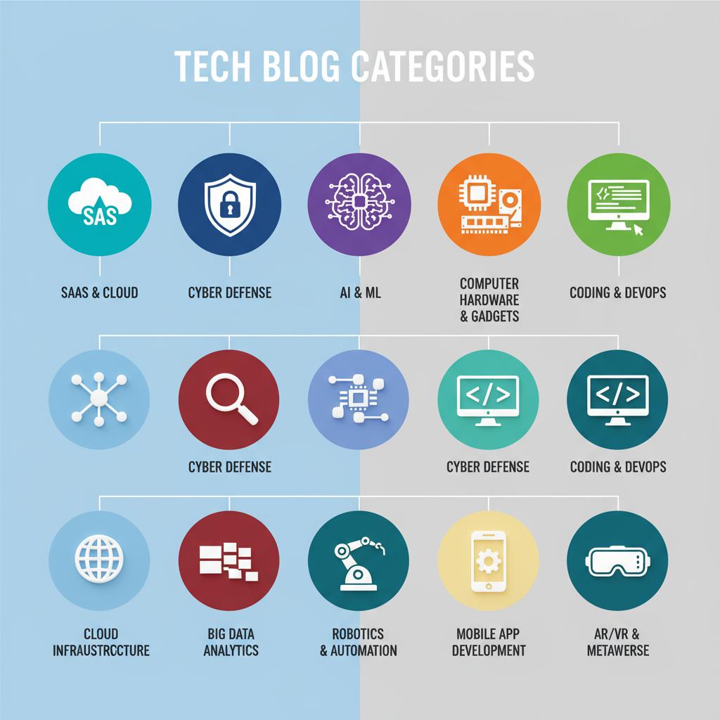 Different categories of technology blogs accepting guest posts.