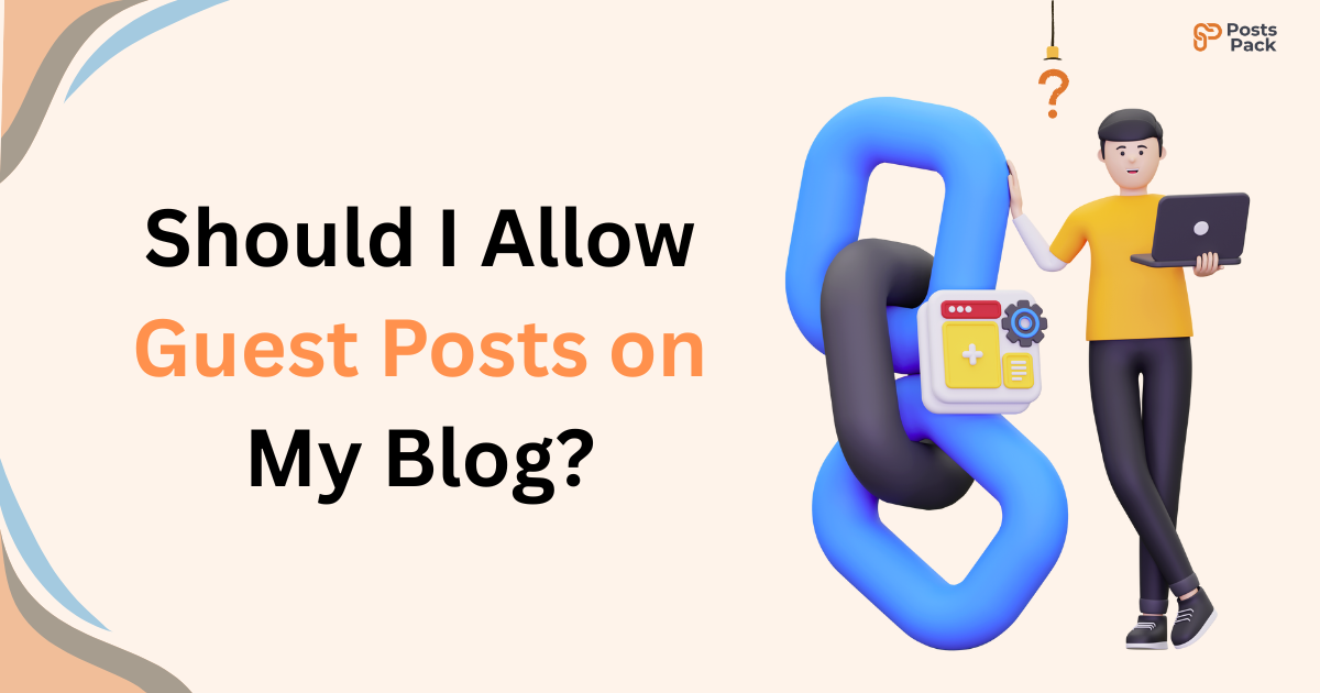Blogger reviewing guest post submissions on a laptop for SEO growth.