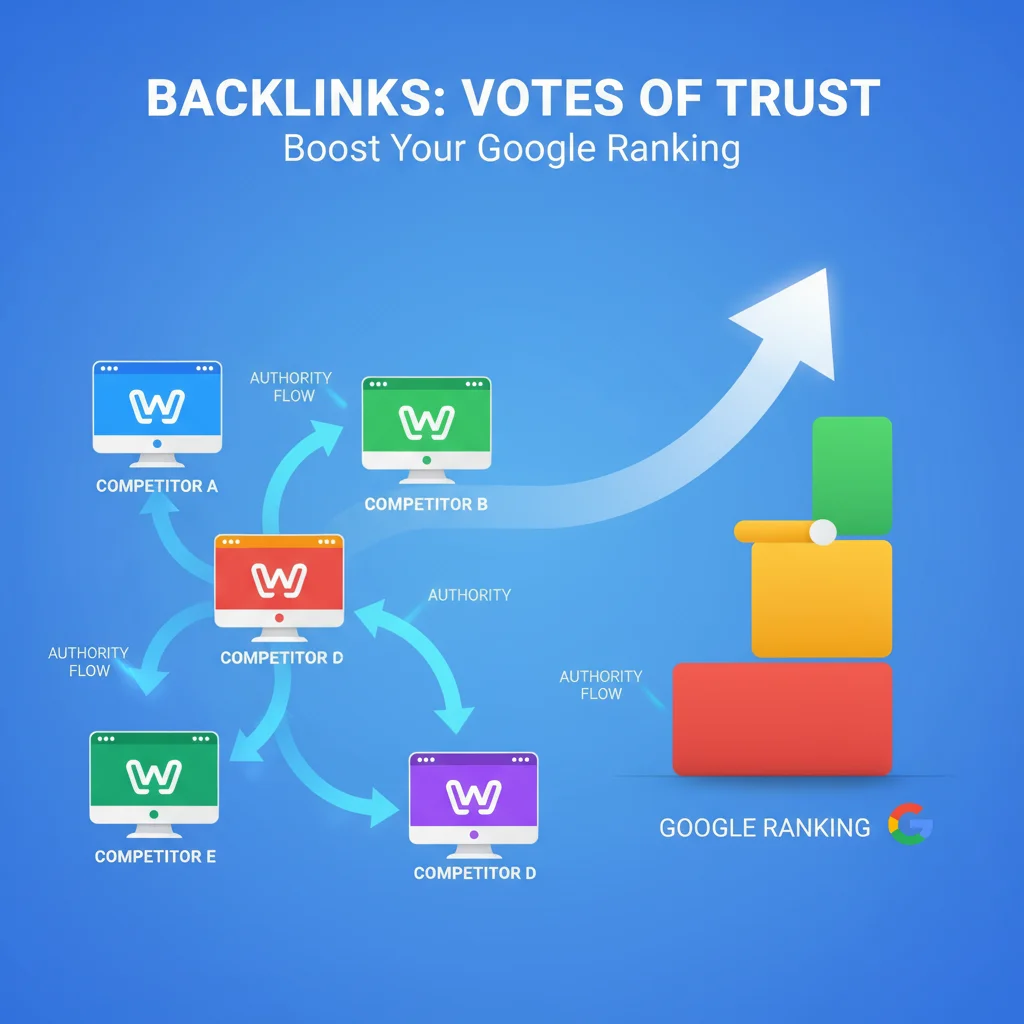Infographic showing why competitor backlinks matter for SEO ranking