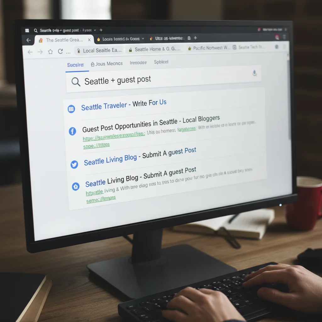 Searching local blogs that accept guest posts on Google.