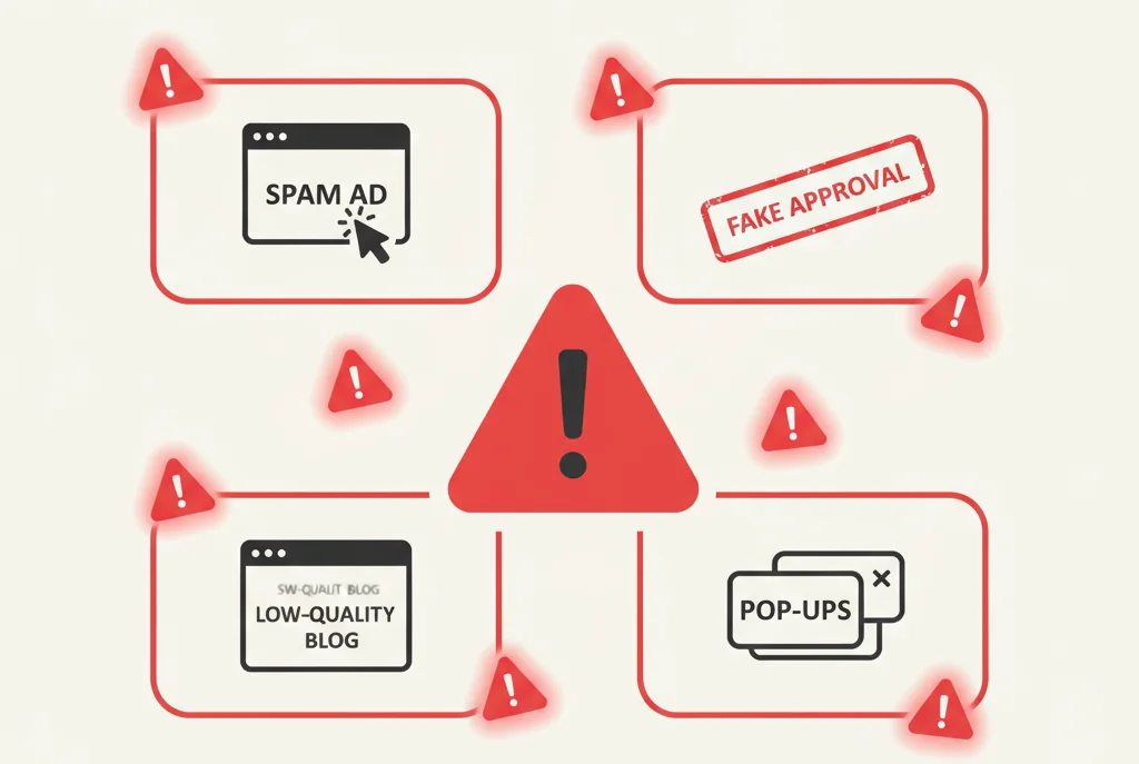 Signs of spammy or unsafe websites to avoid when guest posting