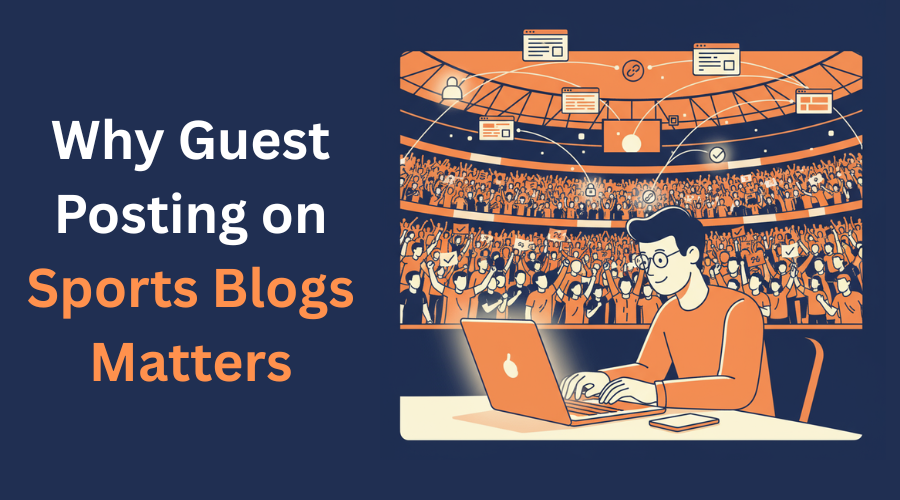 Illustration of guest posting on sports blogs reaching a large audience