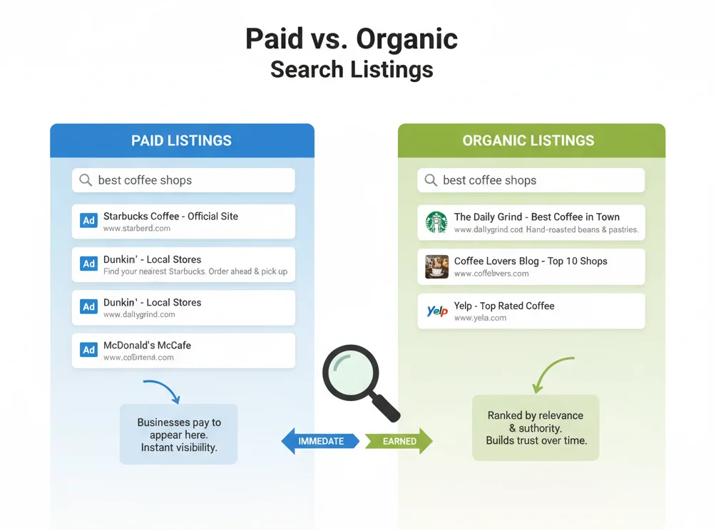 Sponsored website example in Google search results