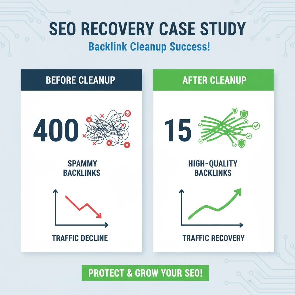 Example of successful backlink cleanup and SEO recovery.