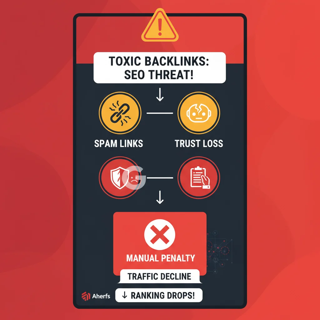Effects of toxic backlinks on SEO performance and rankings.