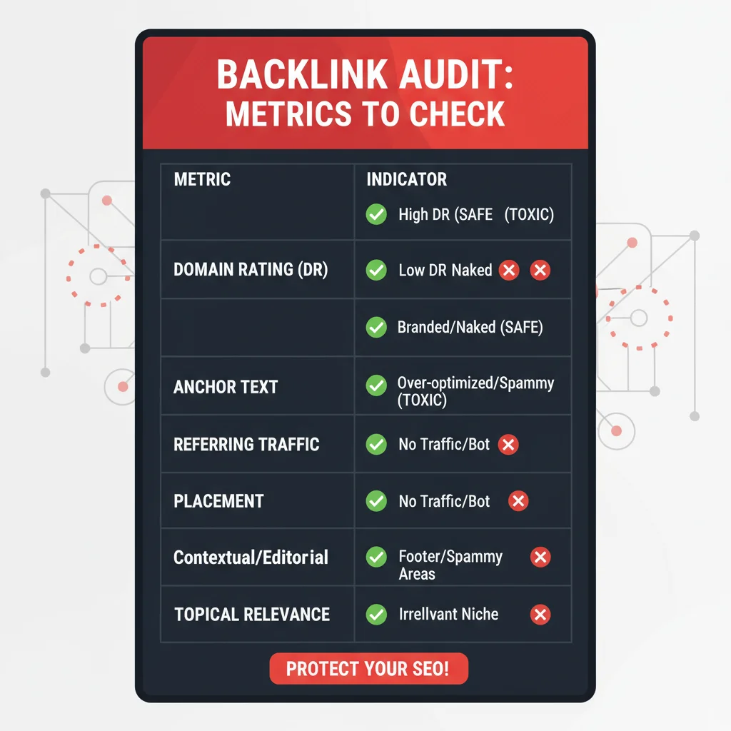 How to spot toxic backlinks in Ahrefs using quality metrics.