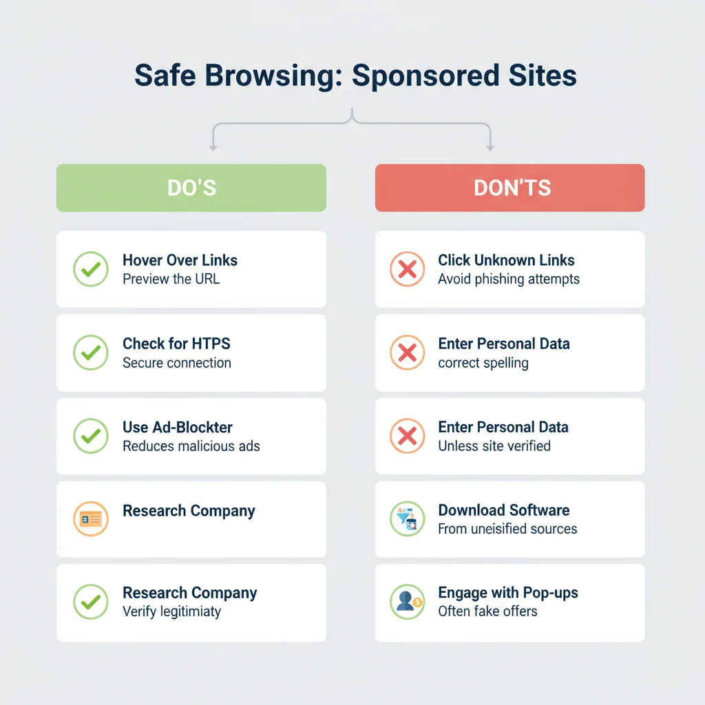 Sponsored website safety checklist infographic
