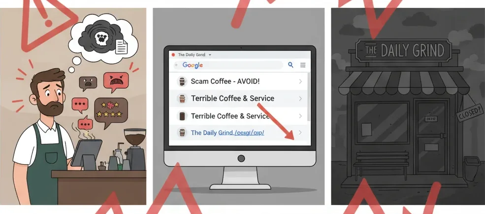 Example of a business affected by linkless negative SEO attacks.