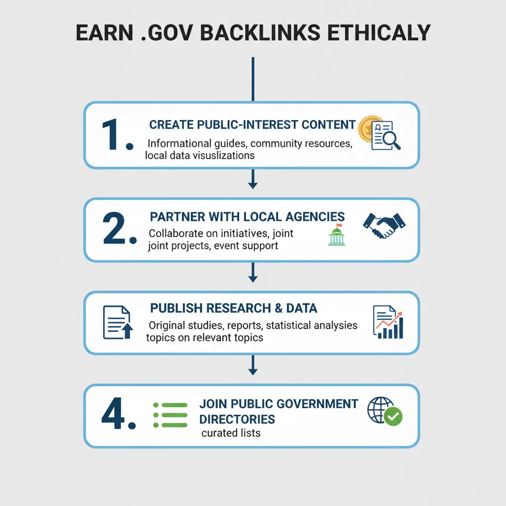 Guide showing ethical steps to get backlinks from government websites