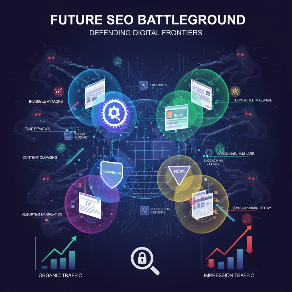 Conceptual image representing future of SEO and unseen linkless attacks.