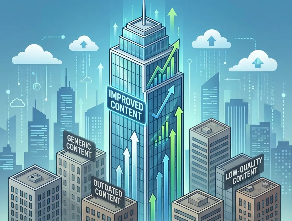 Visual representation of skyscraper link building technique